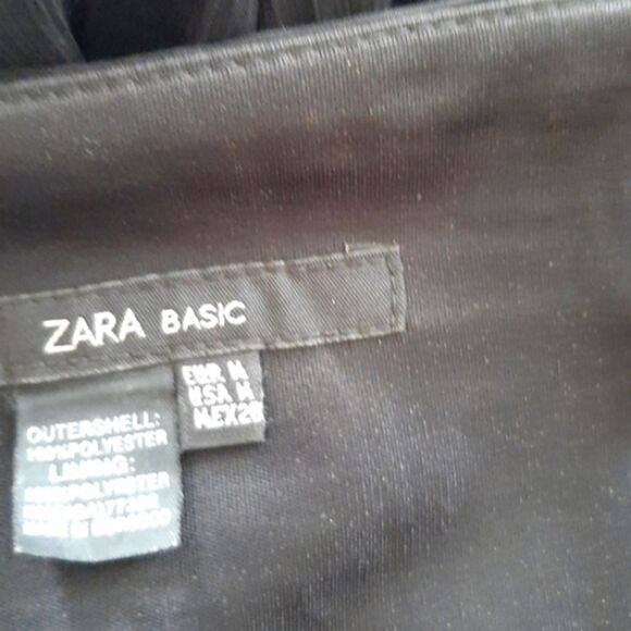 Zara Sheer Fully Line Drop Waist Black Skirt Sz M - Picture 5 of 5